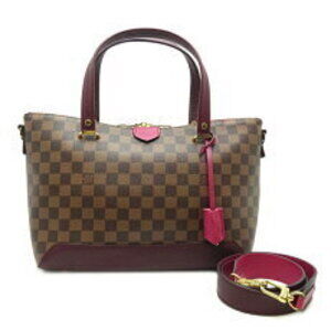 Louis Vuitton Hyde Park Handbag Damier Ebene Brown Fuchsia Pink